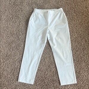 Eileen Fisher White Straight-Leg Pants